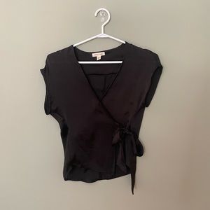 Satin UO wrap top